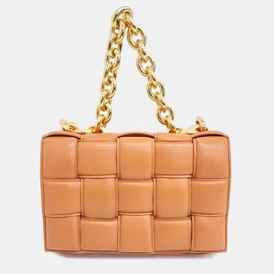 Pre-owned Bottega Veneta Padding Chain Cassette Bag In Orange