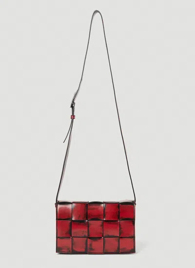Bottega Veneta Painted Cassette Crossbody Bag In Red