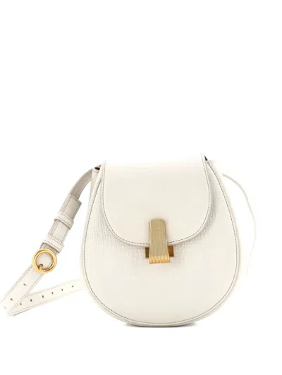 Pre-owned Bottega Veneta Palmellato Convertible Leather Mini Belt Bag In White