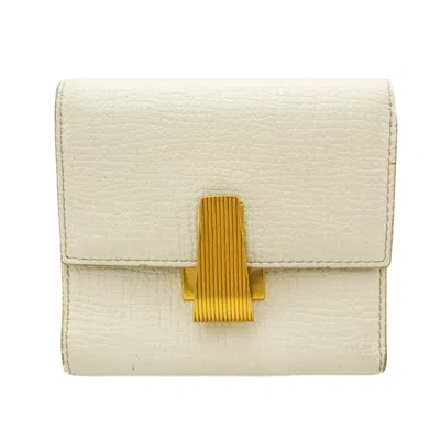 Pre-owned Bottega Veneta Palmerato White Leather Wallet  ()