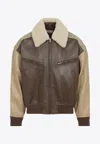 Bottega Veneta Multicolor Leather Bomber Jacket