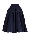 Bottega Veneta Panelled Flared Midi Skirt In Blue