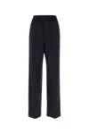 Bottega Veneta Pleated Wool Twill Trousers In Blackbluemelange