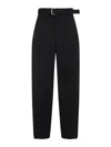 Bottega Veneta Wool Belted Trousers Women In Black