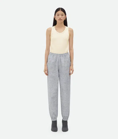 Bottega Veneta Printed Leather Jersey Jogger Trousers In Grey