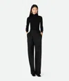 Bottega Veneta Viscose And Silk Twill Straight Trousers In Black