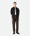 Bottega Veneta Pantalon En Cuir Intrecciato In Black