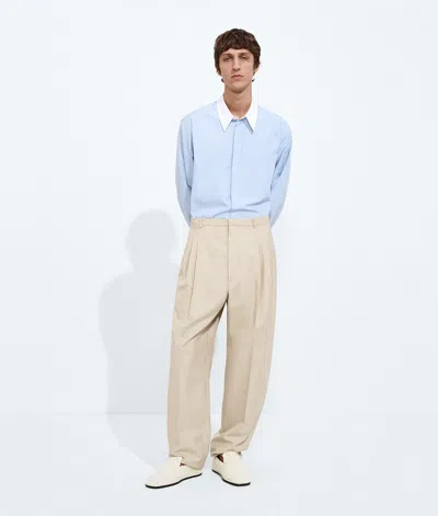 Bottega Veneta Wool And Cotton Pants In Neutral