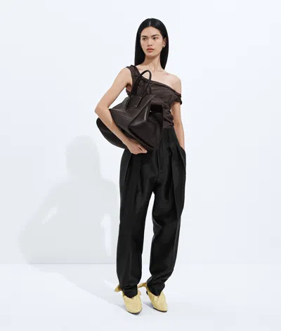 Bottega Veneta Washed Cotton And Viscose Twill Pants In Multi
