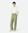 Bottega Veneta Pantalon En Tech Nylon In Green