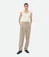 Bottega Veneta Knotted Viscose And Silk Trousers In Talc/loam