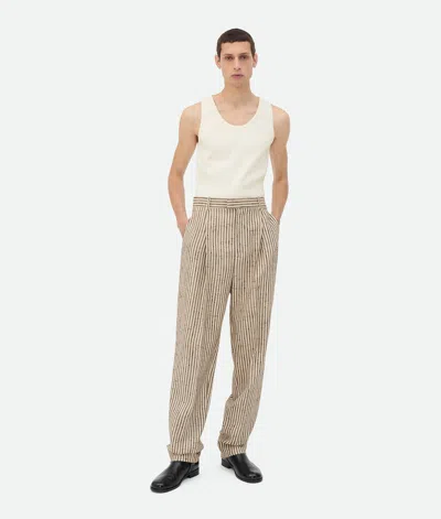 Bottega Veneta Knotted Viscose And Silk Trousers In Talc/loam