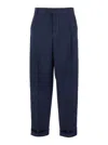 Bottega Veneta Tailored Long Trousers With Side Pockets And Zip Fastening In Blue