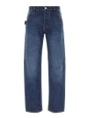 Bottega Veneta Blue Straight Jeans With Logo Patch In Denim Man In Blue