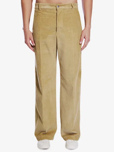 Bottega Veneta Pantaloni In Velluto In Beige