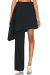 Bottega Veneta Asymmetrical Wool Skirt With Tailored Drape In Black
