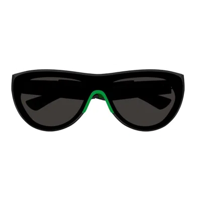 Bottega Veneta Panthos Frame Sunglasses In 001 Black Black Grey