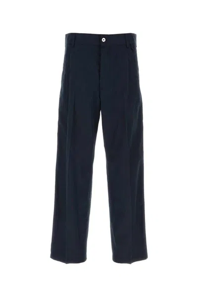 Bottega Veneta Light Cotton Twill Trousers In Blue