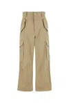Bottega Veneta Women Cappuccino Cotton Blend Cargo Pant In Neutral