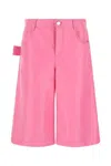 Bottega Veneta Nappa Leather High-waisted Wide Leg Shorts In 5004