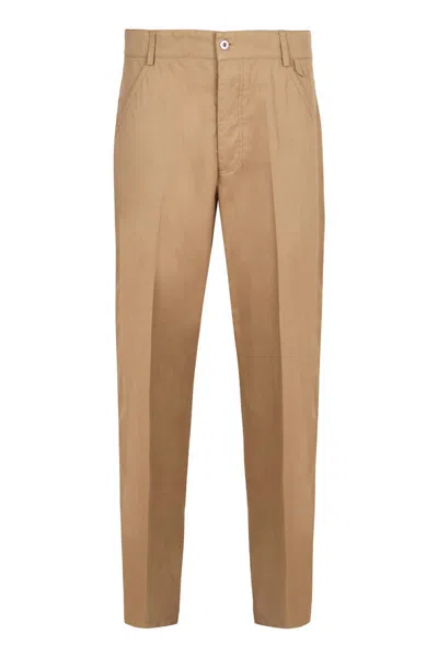 Bottega Veneta Cotton-twill Bush-trousers In Beige