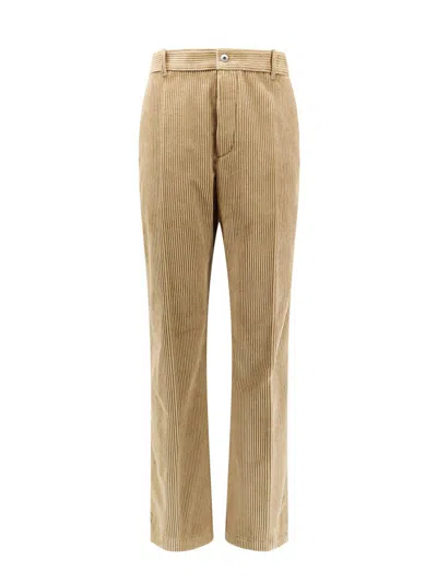 Bottega Veneta Corduroy Straight Leg Trousers In Beige O Tan