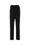 Bottega Veneta Black Straight Trousers With Coulisse At Waistline In Wool Twill Woman In Black