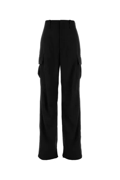Bottega Veneta High Waist Cargo Trousers Featuring Pockets In Black