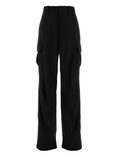 Bottega Veneta High Waist Cargo Trousers Featuring Pockets In Black