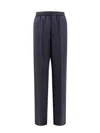 Bottega Veneta Wool Trousers In Blackbluemelange