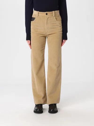 Bottega Veneta Pants  Woman Color Beige In Gray