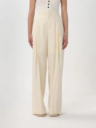 Bottega Veneta Pants  Woman Color Yellow Cream In 奶油黄
