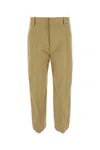 Bottega Veneta Cotton Twill Straight Pants In Brown