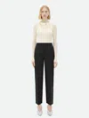 Bottega Veneta Curved Shape Wool Trousers In Black