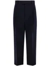 Bottega Veneta Pleated Wide-leg Wool Trousers In Black
