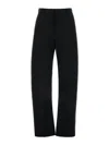 Bottega Veneta Pleated Cotton-twill Wide-leg Pants In Negro