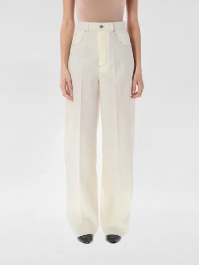 Bottega Veneta Pants Woman White In Neutral