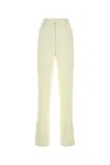 Bottega Veneta Linen Wide-leg Pants For Modern Women In Yellow
