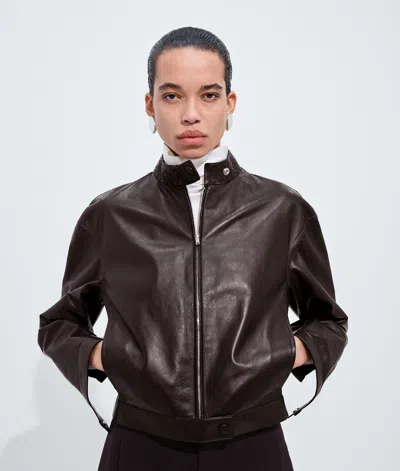 Bottega Veneta Bottega  Veneta Papery Leather Blouson In Brown
