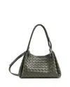 Bottega Veneta Parachute Intrecciato Leather Shoulder Bag In Green