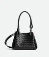 Bottega Veneta Small Intrecciato Leather Parachute Shoulder Bag In Black