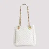 Bottega Veneta Andiamo Parachute Shoulder Bag In Chalk Brass