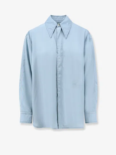 Bottega Veneta Parachute Viscose And Silk Blend Shirt In Blue