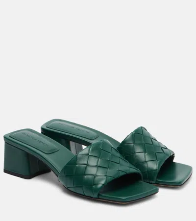 Bottega Veneta Parco Intrecciato Leather Mules In Multi