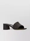 Bottega Veneta Women Leather Heel Sandals With Intrecciato Motif