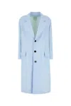 Bottega Veneta Viscose And Silk Twill Coat In Skyblue
