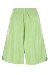 Bottega Veneta Pastel Green Leather Shorts In Green