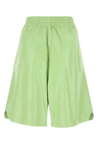 BOTTEGA VENETA PASTEL GREEN LEATHER SHORTS
