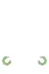 Bottega Veneta Pastel Green Nappa Leather And 925 Silver Earrings In 3830