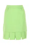 Bottega Veneta Pastel Green Stretch Viscose Miniskirt In Green